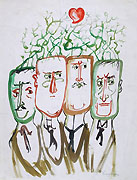LEO LONGANESI, An Allegorical Drawing, watercolour